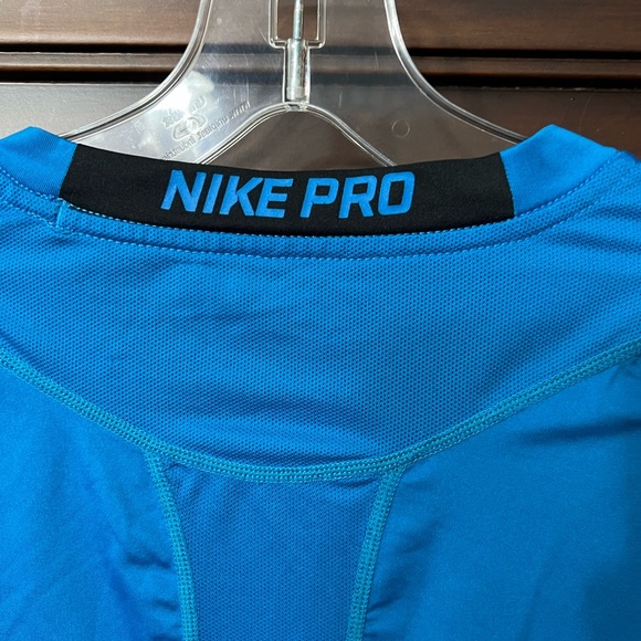 Nike Pro Men’s Blue Fitted Activewear Long Sleeves Shirt Size L Dri-Fit - Picture 6 of 8